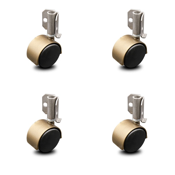 Service Caster 2 Inch Antique Brass Hooded Nylon Wheel Casters with Inside Mount Set SCC SCC-GR02S50D-NYS-WA-716X78-CB90-4 - main